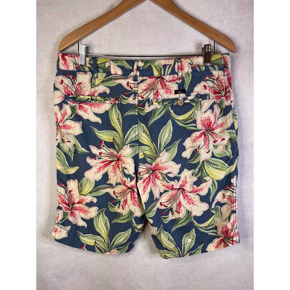 Faherty Men's Tropical Atoll Chino Shorts Linen Blend Shorts 9" Sz 33 - Picture 7 of 7